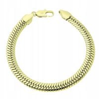 Bransoletka Pozłacana 14K Elegancki Splot 21 cm 7,8 mm
