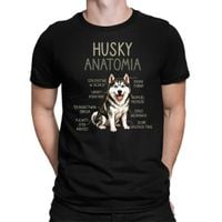 Husky anatomia - męska koszulka na prezent Czarny XXL T-shirt- PIES