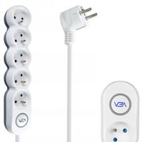 PRZEDŁUŻACZ ELEKTRYCZNY SIECIOWY MOCNY GRUBY UZIEMIENIE 5 GNIAZDA 3 M