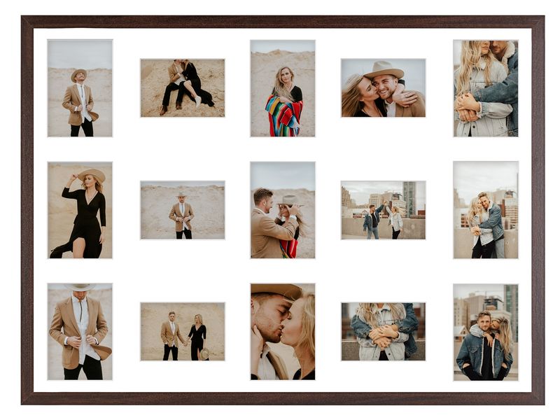 Ramka na 15 zdjęć Hekla 60x80x15 MDF galeria brązowy 1szt. zdjęcie 1