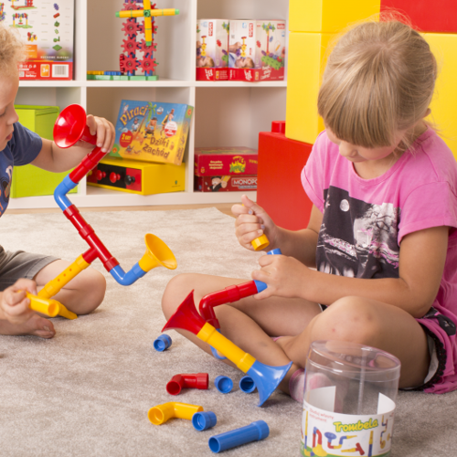 KORBO RUCHOME KLOCKI Basic 120 el + trombele 17 el zdjęcie 5