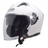 OTWARTY KASK MOTOCYKLOWY BIAŁY POŁYSK SKUTER CHOPER HOMOLOGACJA BLENDA S