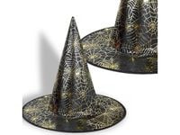Kapelusz czarownicy czapka strój przebranie wiedźmy złota pajęczyna