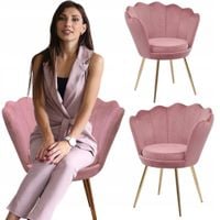 Ozdobny fotel wypoczynkowy muszelka welwet Rózowy Novio Family Meble
