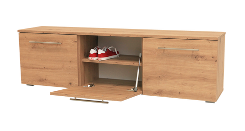 Szafka na buty MAROKO SM DĄB ARTISAN SREBRNE UCHWYTY -SZAFKA Z PÓŁKAMI na Arena.pl