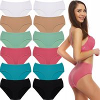 Majtki bambusowe figi damskie 12-pak wysoki stan duże rozmiary
