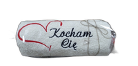 ręcznik 50x100cm cukierek biały  KOCHAM CIĘ