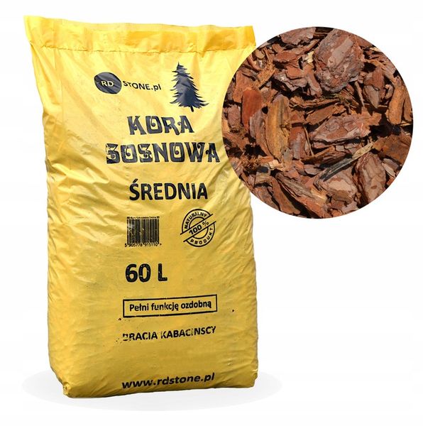 Kora sosnowa sortowana ŚREDNIA 60 l przesiewana zdjęcie 1