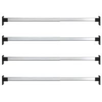 Teleskopowe drążki na wieszaki, 4 szt., srebrne, 58-100 cm