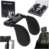 Zagłówek Samochodowy Regulowany Ergonomiczny na Głowę Szyję Miękki Czarny