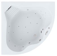 Wanna narożna z hydromasażem 140x140 AVIRA - LED osuszanie jacuzzi led