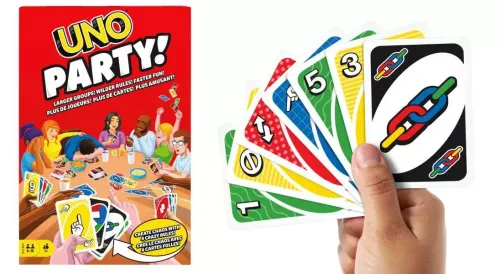 Rodzinna gra karciana - Uno Party - wersja imprezowa dla 6-16 graczy Mattel na Arena.pl