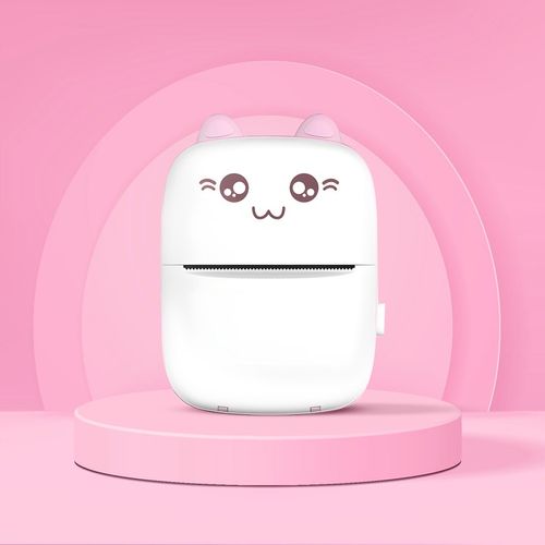 Drukarka Termiczna Mini Kot 11 Rolek do Zdjęć Notatek Przenośna dla Dzieci na Arena.pl