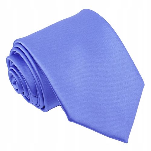 Gładki Jednokolorowy Krawat Męski NIEBIESKI R22 na Arena.pl