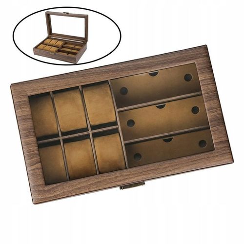 Pudełko na zegarek w stylu vintage Drewniane pudełko z organizerem ze na Arena.pl