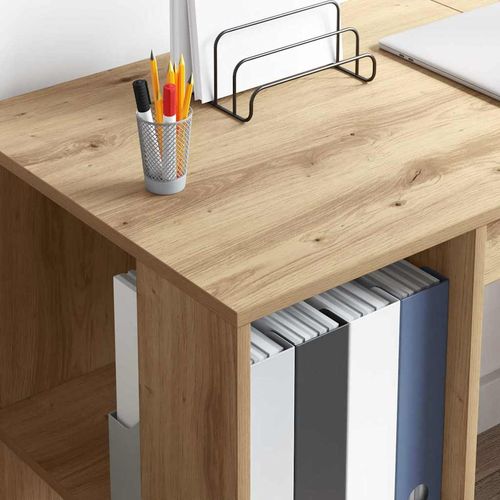 Biurko z Miejscem do Przechowywania z półką dąb artisan na Arena.pl