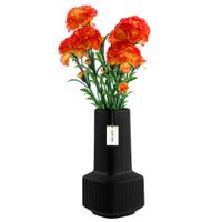 Wazon ceramiczny dekoracyjny H20cm Czarny Mat nowoczesny flakon na kwiaty