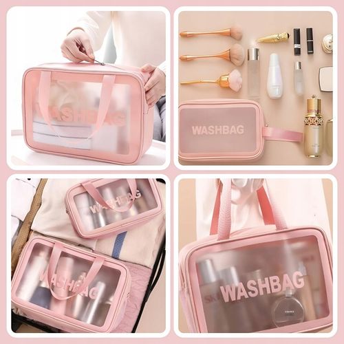 3x KOSMETYCZKA ZESTAW PODRÓŻNA TURYSTYCZNA PZEZROCZYSTA NA ZAMEK na Arena.pl