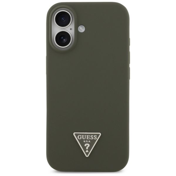 Etui Guess Silicone Triangle Logo MagSafe do iPhone 17 khaki zdjęcie 3