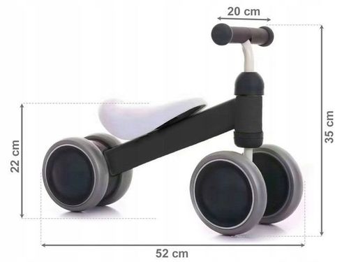 Rowerek biegowy mini rower Practise Black Ecotoys na Arena.pl