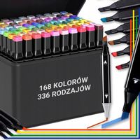 MARKERY ALKOHOLOWE DWUSTRONNE FLAMASTRY MAZAKI PISAKI 168 KOLORÓW