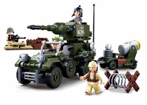 KLOCKI SLUBAN WWII Pojazd wojskowy działo 4w1 kompatybilne z LEGO na Arena.pl