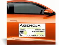 Magnes na samochód reklama magnetyczna 60x30 cm AGENCJA UBEZPIECZENIOWA