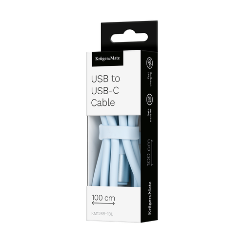 KM1268-1BL Kabel USB - USB typu C 1 m silikonowy na Arena.pl