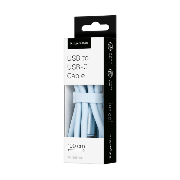 KM1268-1BL Kabel USB - USB typu C 1 m silikonowy zdjęcie 3
