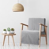 Koc narzuta BUKLA 70x160 Eurofirany srebrny miękki ciepły baranek