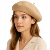 BERET FRANCUSKI DAMSKI damski w stylu francuskim beżowy