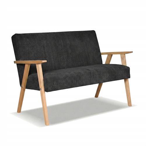 Sofa w stylu PRL retro vintage SOLER Family Meble czarny sztruks Anafi na Arena.pl
