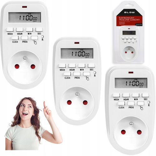 3x PROGRAMATOR CZASOWY TIMER WŁĄCZNIK CYFROWY LCD WYŁĄCZNIK 1MIN 8 USTAWIEŃ na Arena.pl