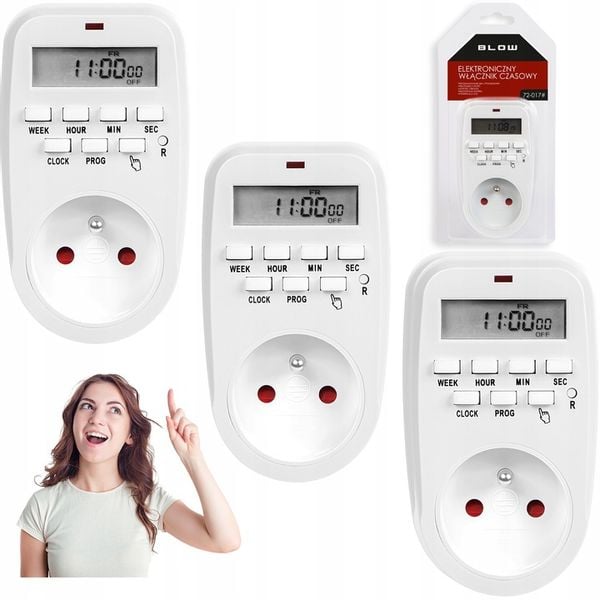 3x PROGRAMATOR CZASOWY TIMER WŁĄCZNIK CYFROWY LCD WYŁĄCZNIK 1MIN 8 USTAWIEŃ zdjęcie 1