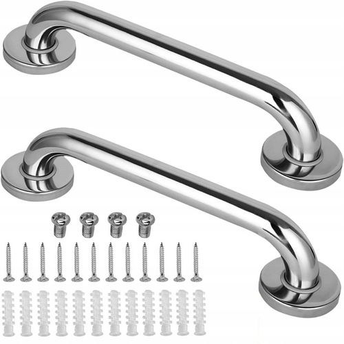 PORĘCZ UCHWYT ŁAZIENKOWY PROSTY DO WANNY DRZWI x2 CHROM POD PRYSZNIC 30CM na Arena.pl