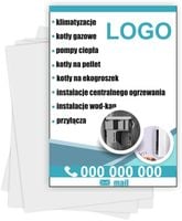 Ulotki A4 reklamowe firmowe 1000 szt różne wzory KLIMATYZACJE KOTŁY GAZOWE