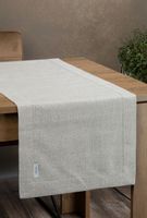 OBRUS BIEŻNIK Z SZEROKĄ LISTWĄ 40X140 JASNOSZARY