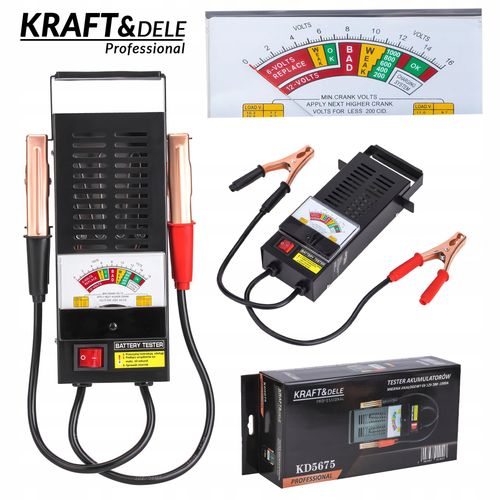 Tester Analogowy do Sprawdzania Akumulatorów 6/12V 200-1000A Kraft&Dele na Arena.pl