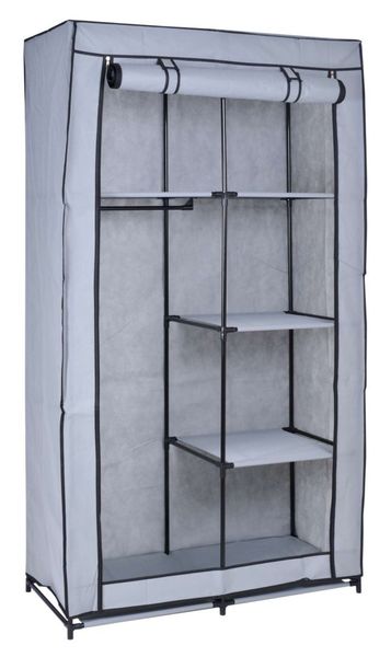 Szafka tekstylna z 6 półkami Mira - szara zdjęcie 4