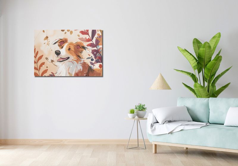 Obraz 90x60cm Collie Jesienną Porą zdjęcie 2