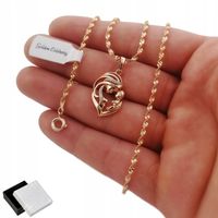 ZŁOTY ŁAŃCUSZEK DAMSKI SINGAPUR + ZAWIESZKA DŁUGI 60 CM STAL CHIRURGICZNA