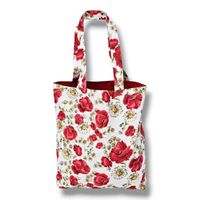 Torba na zakupy bawełniana shopperka torba shopper zakupowa kwiaty maki