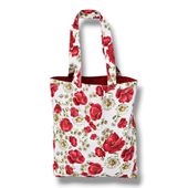 Torba na zakupy bawełniana shopperka torba shopper zakupowa kwiaty maki