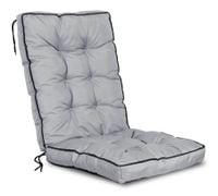 Poduszka ogrodowa na krzesło wysoki bok z lamówką 50x50x80 cm ciemnoszara