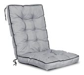 Poduszka ogrodowa na krzesło wysoki bok z lamówką 50x50x80 cm ciemnoszara