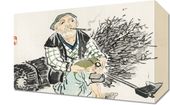 Obraz 30x20cm Smoking Farmer,  Kōno Bairei Japoński Vintage do Salonu