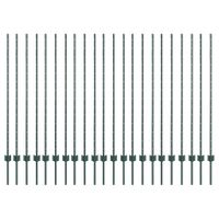 Słupki ogrodzeniowe 22 pcs Zielony 180 cm Stal