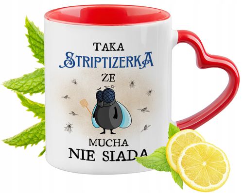 Dla Striptizerki Czerwony Z Uszkiem W Kształcie Serca Na Prezent Znadrukiem na Arena.pl