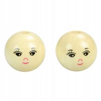 Drewniane koraliki kula buzia buźka 18mm 10szt