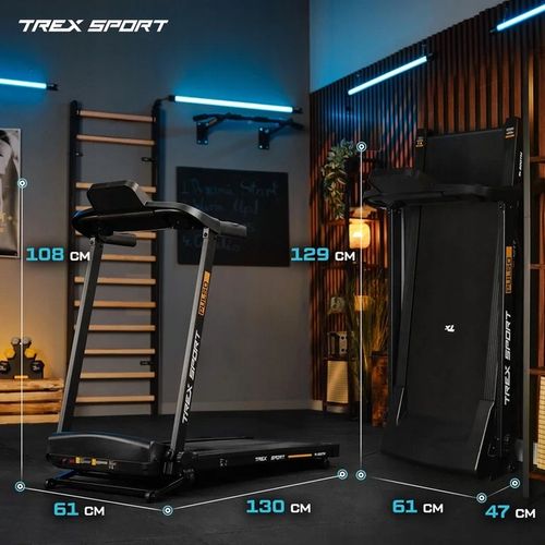 Bieżnia elektryczna składana domowa treningowa kąt nachylenia Trex Sport na Arena.pl